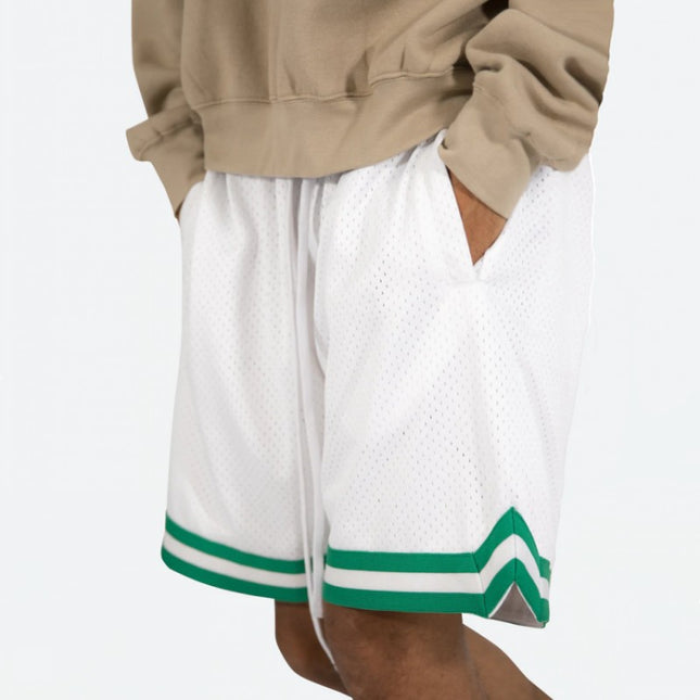 Pantalones cortos de cinco puntos deportivos de secado rápido de malla de verano para hombre
