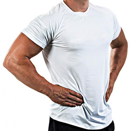 Schnell trocknendes, elastisches, eng anliegendes Kurzarm-Sport-T-Shirt für Herren