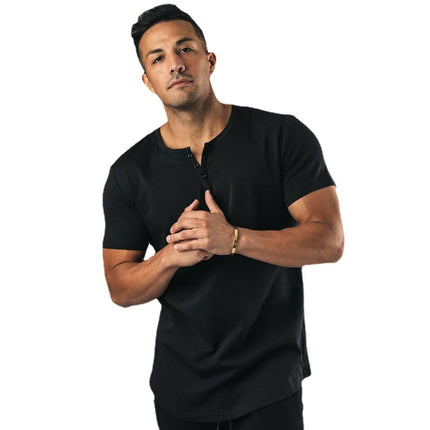 Wholesale Men's Summer Sports Casual Button Short Sleeve T-Shirt