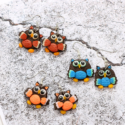 Handmade Owl Fashion Style Stud Earrings