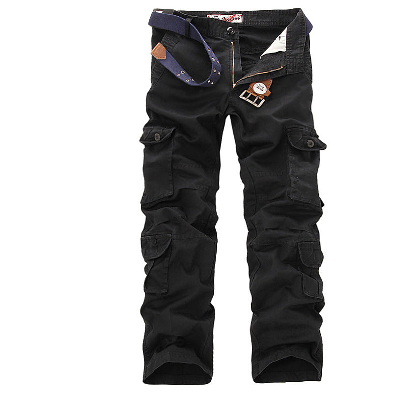 Wholesale Men's Plus Size Casual Washed Workwear Multi-Pockets Pants