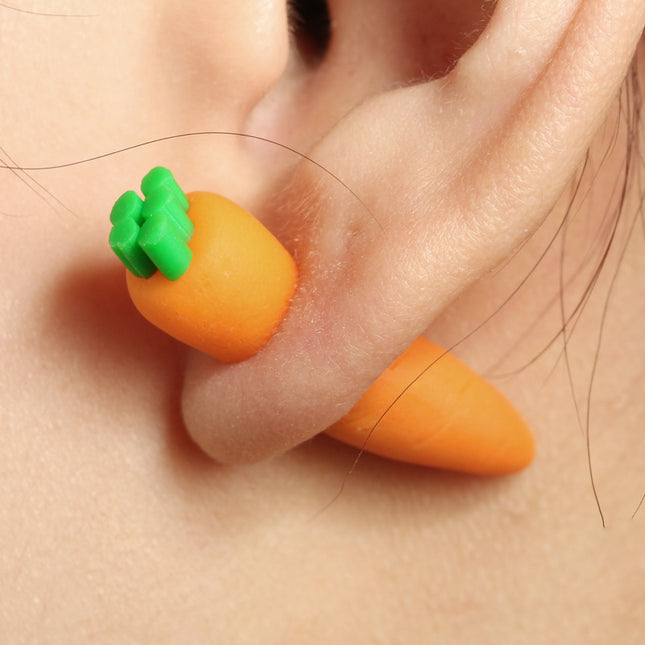 Cartoon Karotte handgefertigte Ohrringe aus weichem Ton