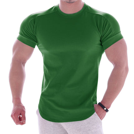 Kurzärmliges Kurzarm-T-Shirt mit Rundhalsausschnitt und Stretch-Passform für Herren