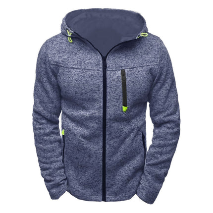 Wholesale Men's Sports Casual Jacquard Hoodie Fleece Cardigan Hooded Jacket