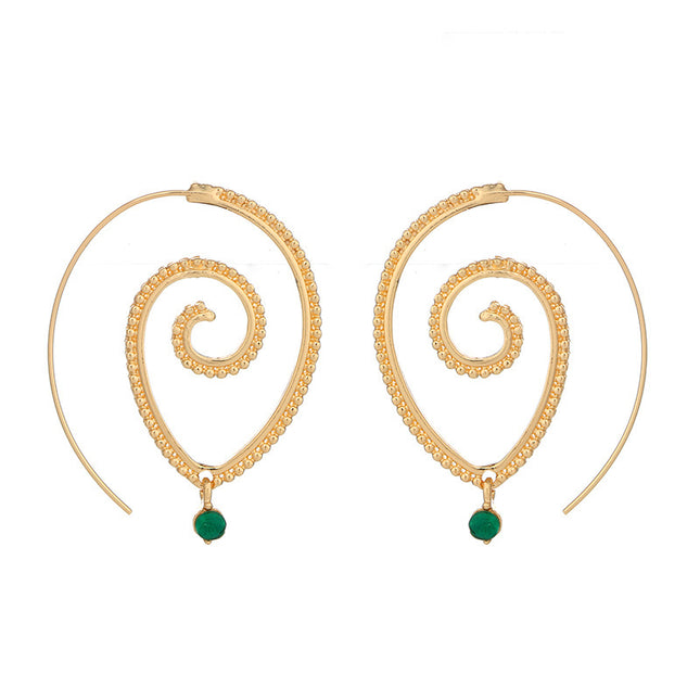Round Spiral Earrings Exaggerated Swirl Earrings
