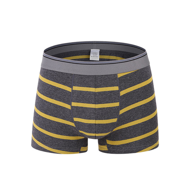 Wholesale Men's Cotton Boxer Briefs Striped Stretch Boxer Underwear