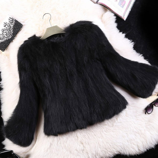 Wholesale Women's Plus Size Fashion Faux Fox Fur Short Coat