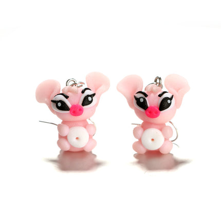 Cute Cartoon Characters Environmentally Friendly Handmade Soft Clay Long Earrings