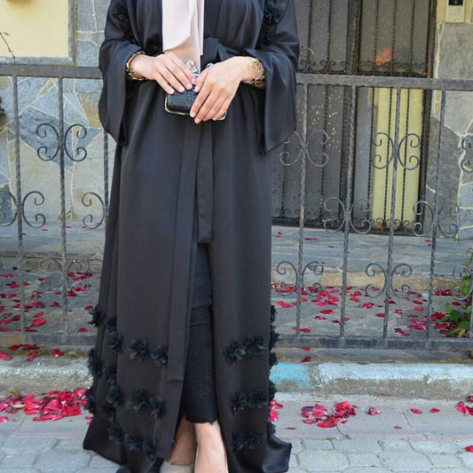 Women's Fashion Muslim Loose Cardigan Tie Robe