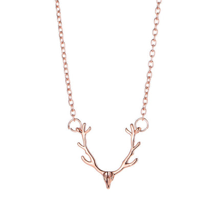 Wholesale Fashion Christmas Small Antlers Deer Head Elk Necklace