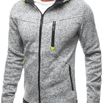 Wholesale Men's Sports Casual Jacquard Hoodie Fleece Cardigan Hooded Jacket