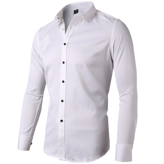 Wholesale Men's Shirt Long Sleeve Business Formal Stretch Non-Iron Shirt