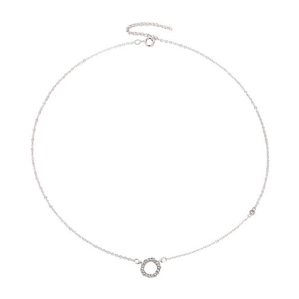 Wholesale Fashion Silver Rhinestone Ocean Circle Necklace