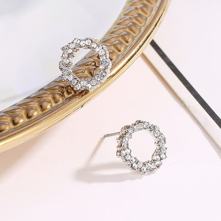 Venta al por mayor collar de círculo de océano de diamantes de imitación de plata de moda