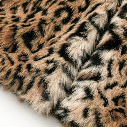 Wholesale Ladies Winter Lapel Coat Leopard Faux Fur Jacket