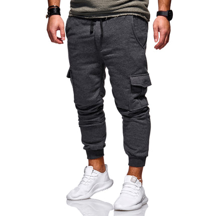 Wholesale Men's Casual Fashion Tether Elastic Multi-Pocket Joggers