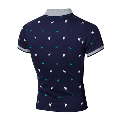 Wholesale Men's Casual Lapel Printed Large Size Short Sleeve Polo Shirts