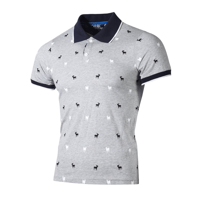 Wholesale Men's Casual Lapel Printed Large Size Short Sleeve Polo Shirts