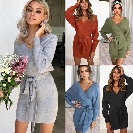 Wholesale Women's Fall/Winter Sexy Pack Hip Warm Dress