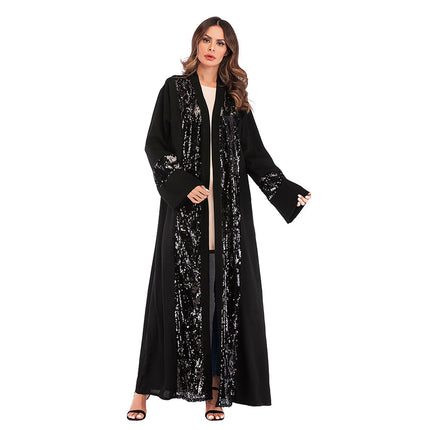 Chaqueta de punto con costura de lentejuelas musulmanas de Oriente Medio para mujer