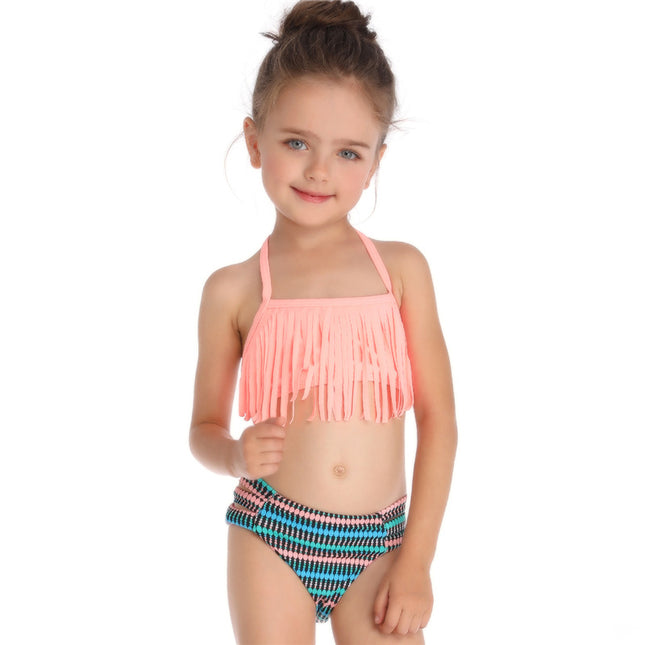 Children's Swimsuit Tassel Split Girls Swimsuit Bikini