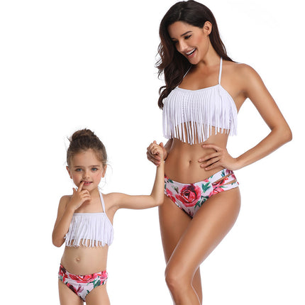 Wholesale Mother Daughter Parent-child Tassel Split Bikini Swimsuit