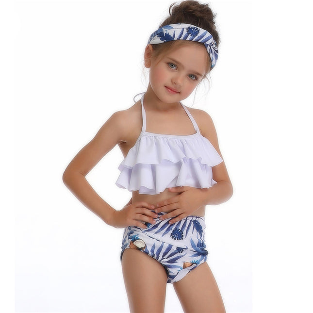 Kinder-Badebekleidungs-Bikini-Mädchen-zweiteilige Badebekleidung mit hoher Taille