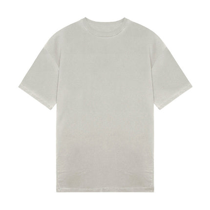 Camiseta de manga corta de algodón lavado con hombros caídos para hombre