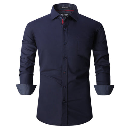 Wholesale Men's Bamboo Fiber Business Non-ironing Long Sleeve Shirts