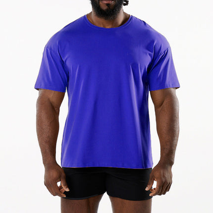 Herren-Sport-Fitness-Rundhals-Kurzarm-T-Shirt in Übergröße