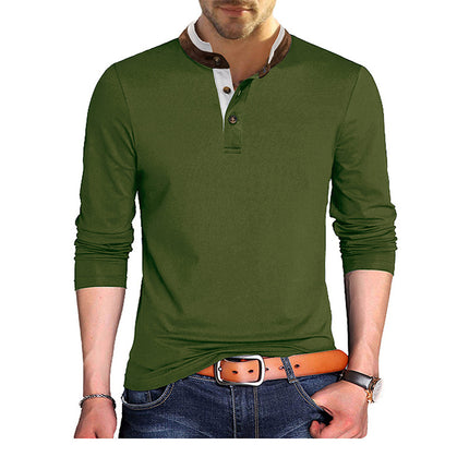 Wholesale Men's Autumn Winter Casual Long Sleeve Polo Shirt