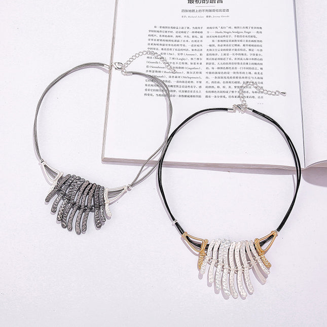 Mode unregelmäßige geometrische Metall einfache Halskette Großhandel