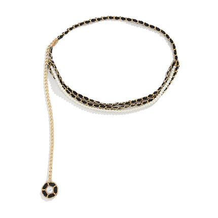 Wholesale Fashion Pearl Faceplate Body Chain Pu Chain Waist Chain