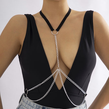 Sexy Metall-Kreuzkörperkette, Quaste, Halskette, Taillenkette, eine Kette