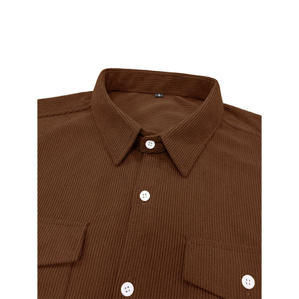 Wholesale Men's Solid Color Casual Long Sleeve Corduroy Shirt Jacket