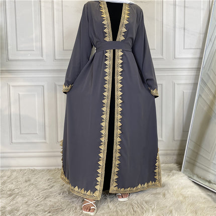 Muslim Embroidered Robe Turkish Cardigan Islamic Dress