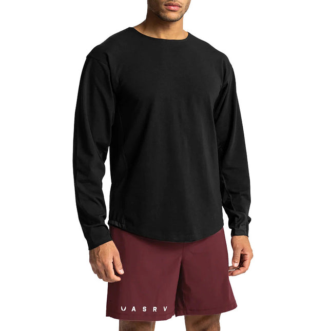 Wholesale Men's Spring Autumn Long Sleeve Round Neck Sport T-Shirt