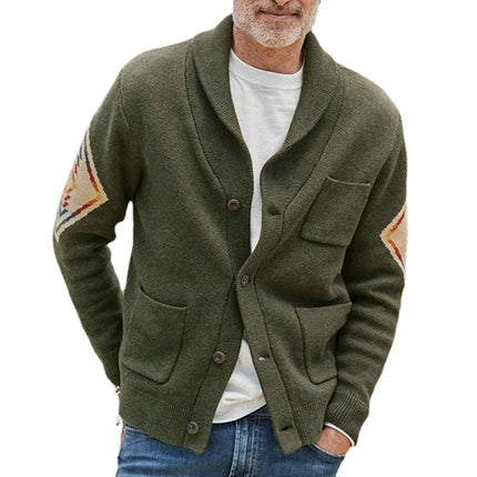 Wholesale Men's Fall Winter Long Sleeve Thick Button Cardigan Sweater Jacket