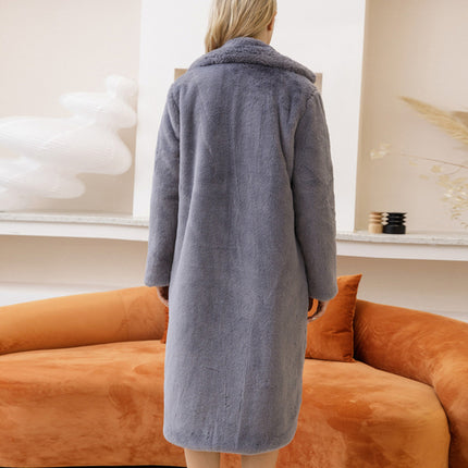 Wholesale Women's Faux Rabbit Long Thick Faux Fur Coat