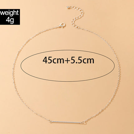 Silver One Word Alloy Geometric Simple Single Layer Necklace