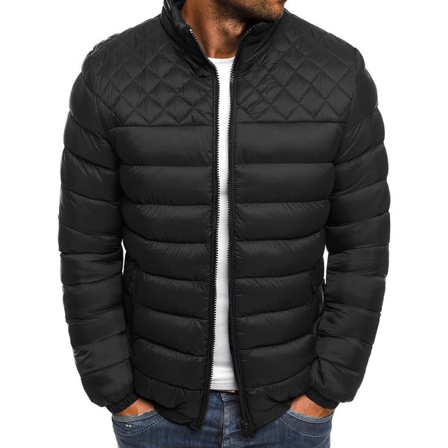 Wholesale Men's Lightweight Short Large Size Stand Collar Padded Jacket