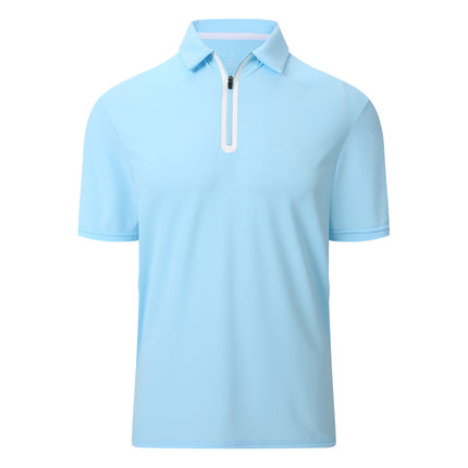 Wholesale Men's Summer Casual Short Sleeve Zip Golf Polo Shirt