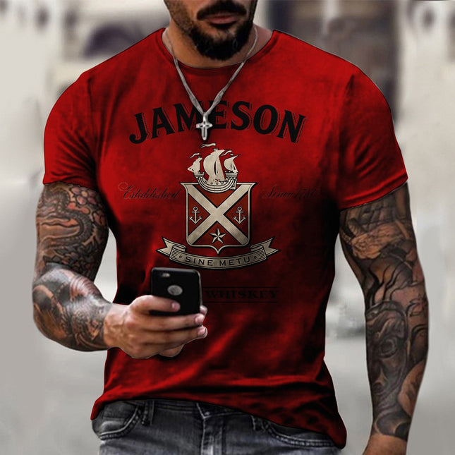 Camiseta de hombre Impresión digital 3D Tops casuales sueltos de gran tamaño