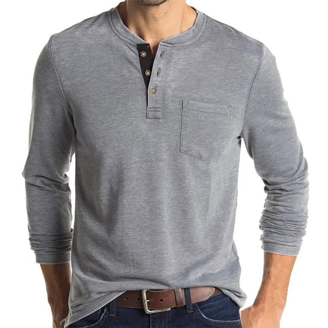 Wholesale Men's Casual Long Sleeve Round Neck T-Shirt