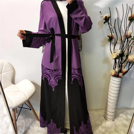 Women's Lace Hollow Stitching Cardigan Lace-Up Loose Robe