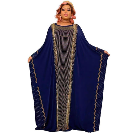 Wholesale Muslim African Women's Iorning Rhinestone Chiffon Robe Dress Two Piece Set