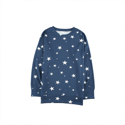 Langarm-Pullover mit Rundhalsausschnitt und Sternendruck