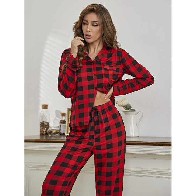 Loungewear Cardigan Shirt Langarm Hose Pyjama Set