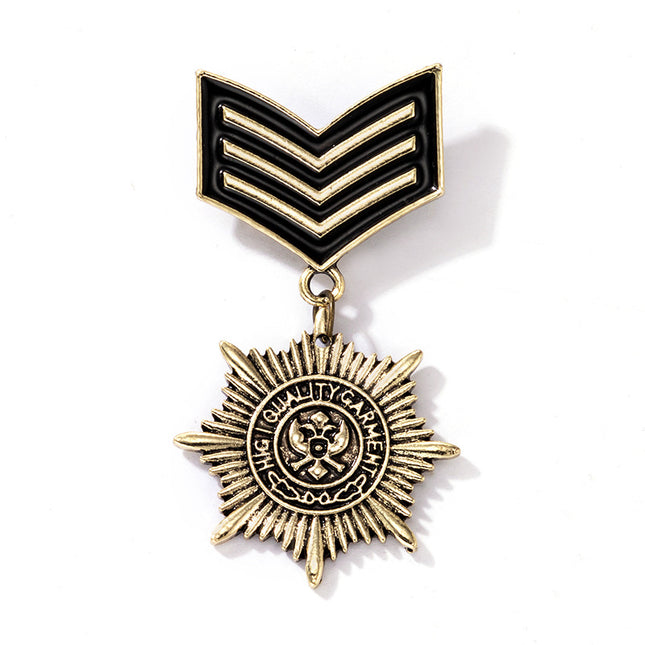 Escudo Octágono Medalla Personaje Avatar Guirnalda Búho Broche