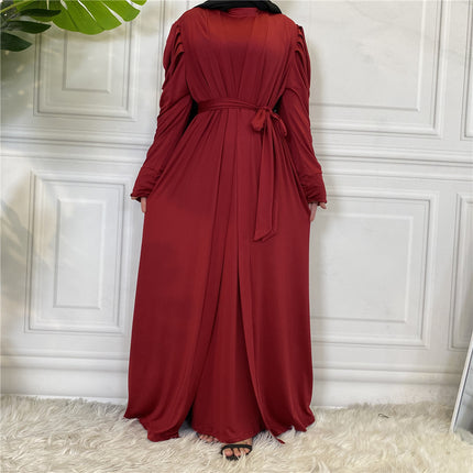 Middle Eastern Ladies Solid Color Muslim Cardigan